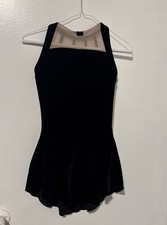 Ice Skating Women's / Girls Competition Dress Outfit-Black Velvet