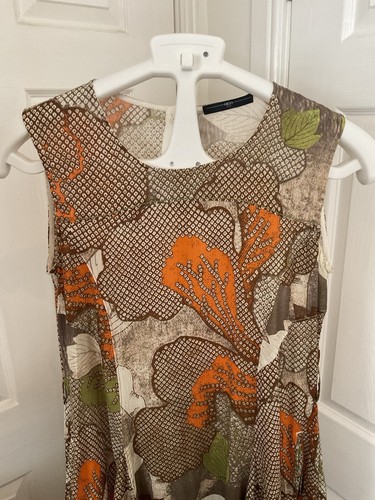 Abito Claire Campbell alto uso taglia UK 8 pieghe 100% cotone verde festa estiva - Foto 4 di 12