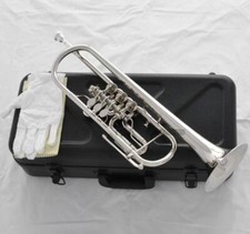 Prof. Rotary Valves Trumpet Silver Nickel Plated B-Flat Horn free shipping