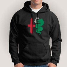 Alfa Romeo Red and Green Men's Hoodie Clothing Black