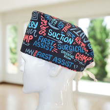 PREMIUM OR Scribbles Surgical Cap CNA, MD, RT, RN, NP, Vet, gift.
