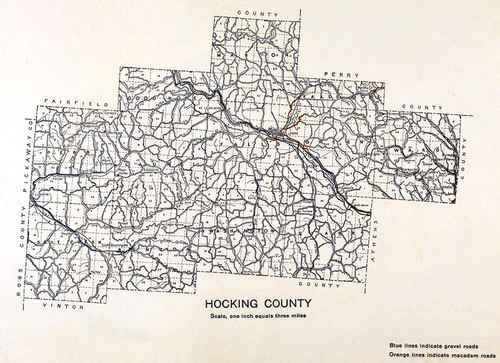 1910 Ohio Highway Road Map Hocking County Logan Carbon Hill Rockbridge Gore OH - Picture 2 of 5