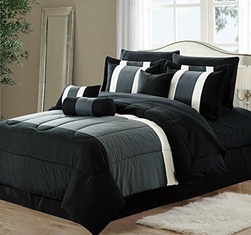 Black Brown Comforter Set Leopard Print Microfur Bed In A Bag