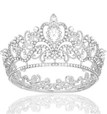 Silver tiara crown Wedding, Brides,Bridesmaids,Pageant,Cake Topper,Princess-New