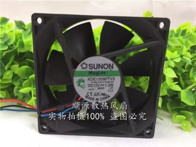 SUNON KDE1209PTV3 DC12V 1.3W 90*90*25MM 3-Wire Silent Cooling Fan