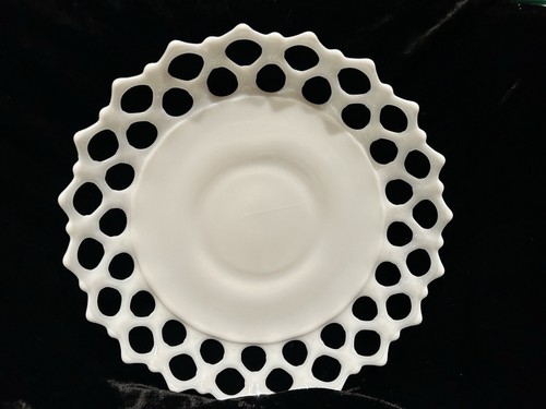 Westmoreland Milk Glass Doric Open Lace Fruit Bowl Round Vintage 11.75” Diameter - Picture 2 of 10