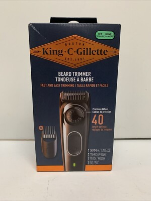 King C. Gillette Cordless Beard Trimmer 40 Length Settings - NEW