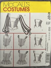 McCalls 4107- Misses Renaissance Tops- Sz 10-12-14-16- Waist 25-30- New- Uncut
