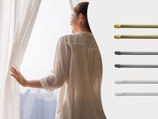 Bundle 2 Adjustable Caf  Curtain Rods and 4 Adhesive Hooks