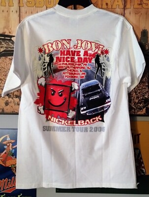 Bon Jovi Nickelback 2006 Tour Tシャツ [XL] Bon Jovi & Nickelback Have A Nice Day 2006 Tour Vtg Y2K Band Shirt