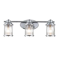 Wandleuchte Wandlampe Feuchtraumlampe Bad Messing Metall 3 Flammig Glas L 61 Cm