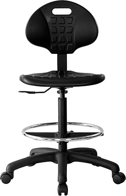 Drafting Stool - Easy to Clean! Ergonomic Polyurethane Chair. Seat Height Adjust