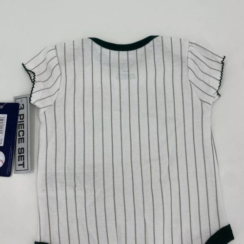 Oakland Athletics Bodysuit One Piece Romper Infant Size 6/9 Months White Striped - Picture 7 of 8