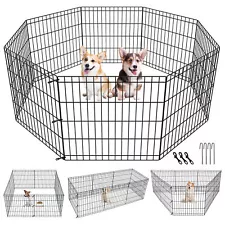 24 Inch Pet Dog Playpen Exercise Puppy Pen Dog Fence for Small Animals -8 Panel 