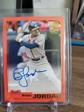 2017 TOPPS ARCHIVES FAN FAVORITES BRIAN JORDAN BRAVES AUTOGRAPH AUTO RED /25