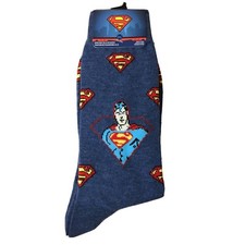 Superman Sure Hero Men s Novelty Crew Socks Size 6-12 New AR39