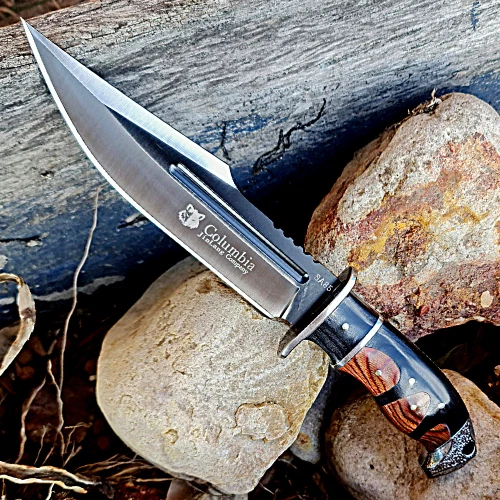 Outdoor COLUMBIA Hunting Knife Fixed Blade Large Bowie Camping Survival Knife - Picture 18 of 24