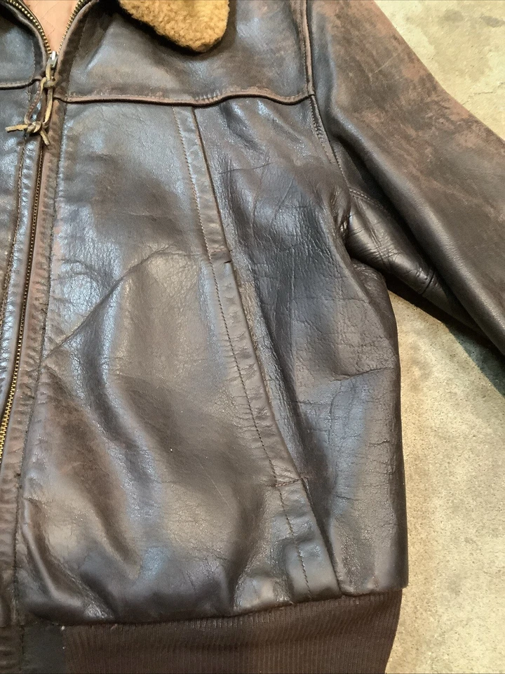 Chaqueta de Colección Sears Hercules Ropa Exterior Hombre’s L 50s Piel de Caballo Civil M422A A2 Foto 4 de 4