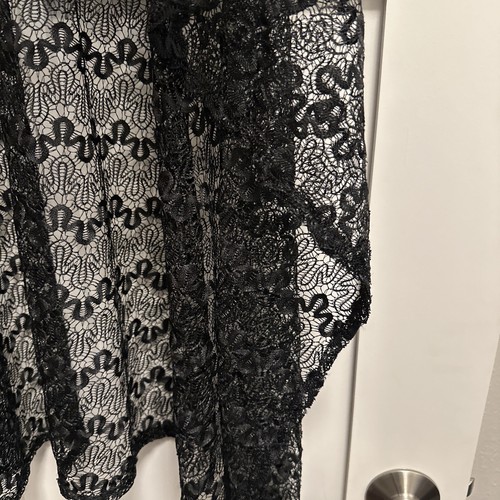 Lane Bryant Shall Sz 22/28 1X Wrap Open Cardigan Lace Black New - Picture 4 of 4
