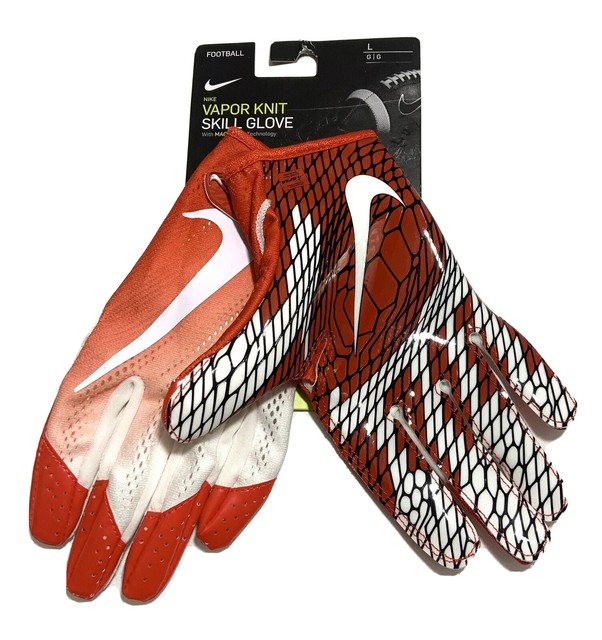 Nike Vapor Knit Red White Wide Receiver Football Gloves GF0650919 Size