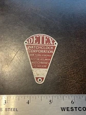 Vintage 1900s Detex Watch lock Corporation NYC Watchman’s Station Equipment Tag
