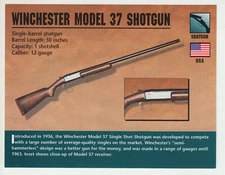 WINCHESTER MODEL 37 SHOTGUN 12 Gauge USA Gun Atlas Classic Firearms PHOTO CARD