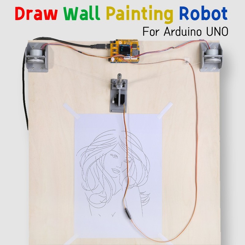 Drawbot for Arduino UNO R3 DIY kit Draw Line Plotter Wall Painting Robot STEM