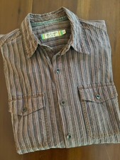 Vintage True Grit Striped Western Shirt Size L Excellent Condition Made in USA