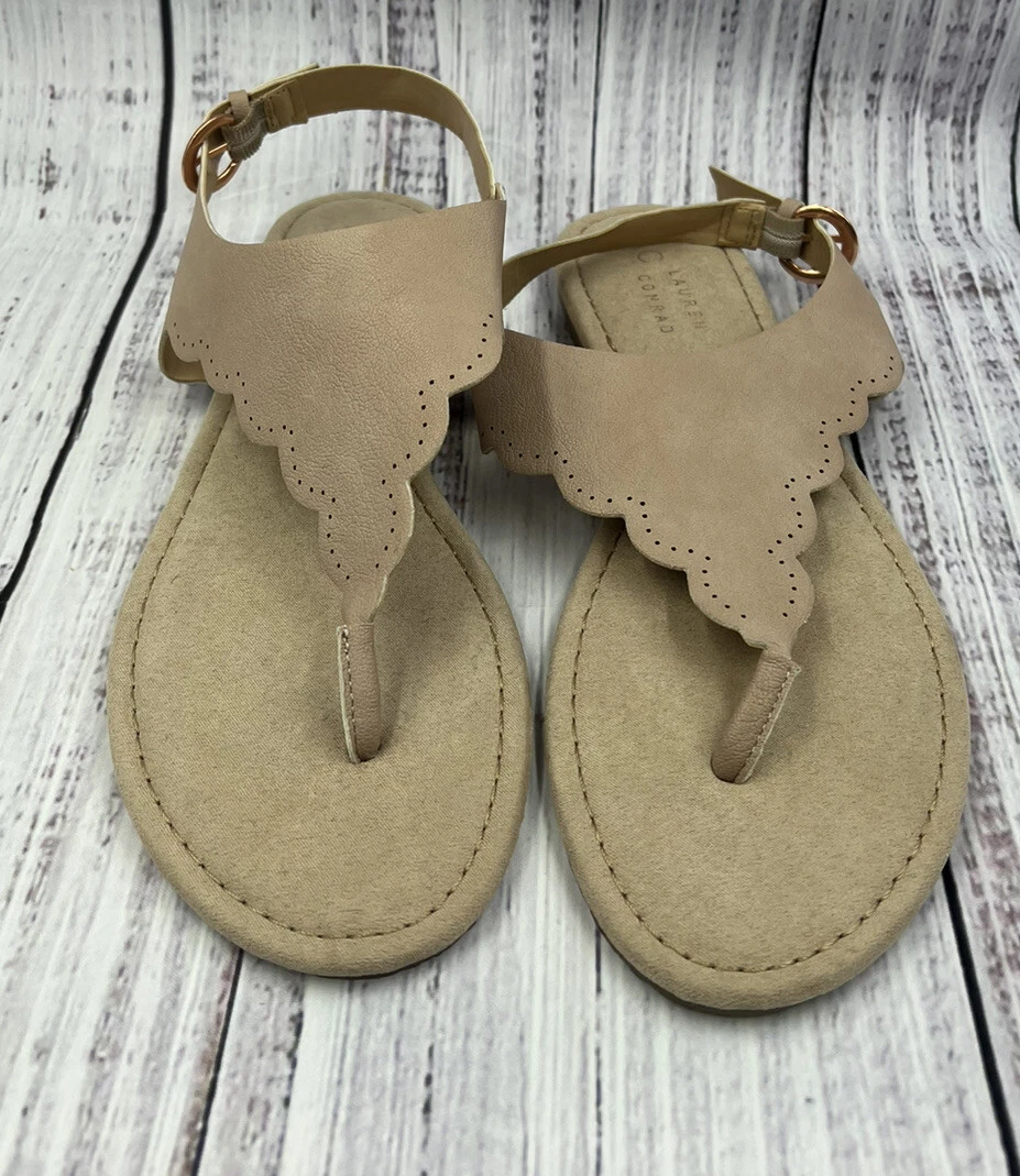 LC Lauren Conrad Soft Buckled Thong Sandals Large New No Box No