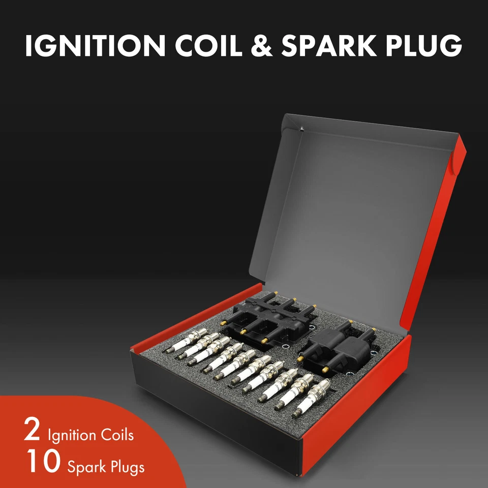 2x Bobina de encendido y 10x Kit de bujías de iridio para Dodge Ram 2500 3500 94-96 8,0 L Foto 2 de 4