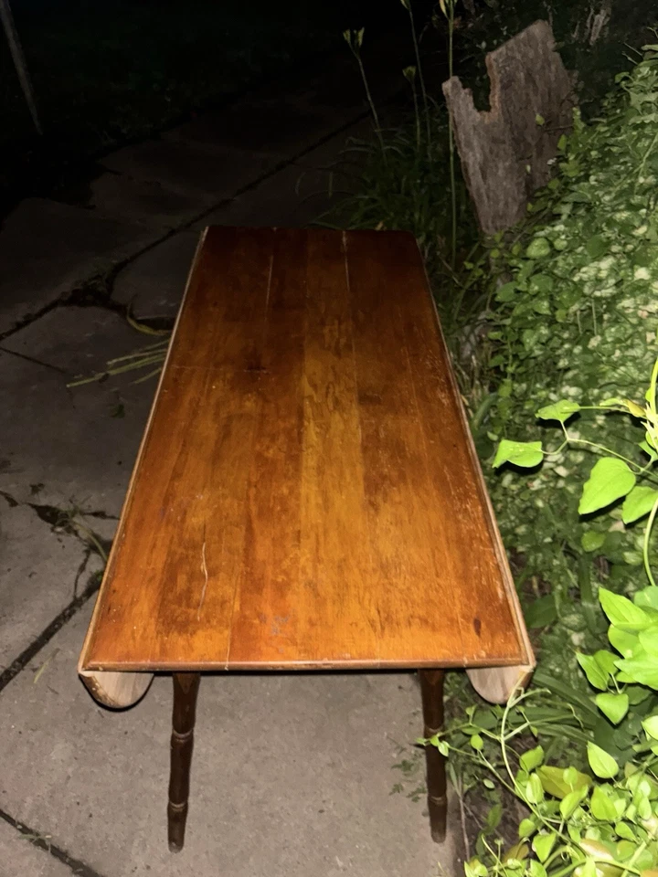 Mesa antigua vintage de hojas caídas.  Mueble raro de mediados a finales de 1800 Foto 4 de 4