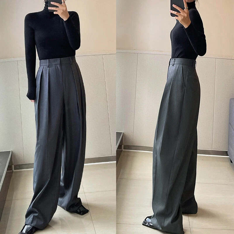 Mujer THE ROW Principios de Otoño Nuevo Pantalones de Pierna Ancha Sueltos Rectos Informales Pantalones Foto 2 de 4