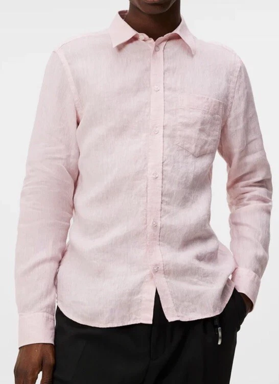 J. Lindeberg Slim LS Linen Melange Shirt Men's Size L New FMST10240 Shirt