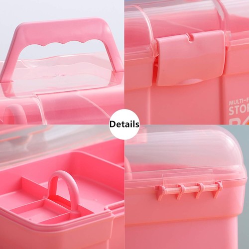 11'' Plastic Storage Box with Removable Tray, Multipurpose Organizer and Stor... - Picture 4 of 7