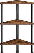 3-Tier Corner Shelf Display Stand with Metal Frames - Corner Plant Display Shelf