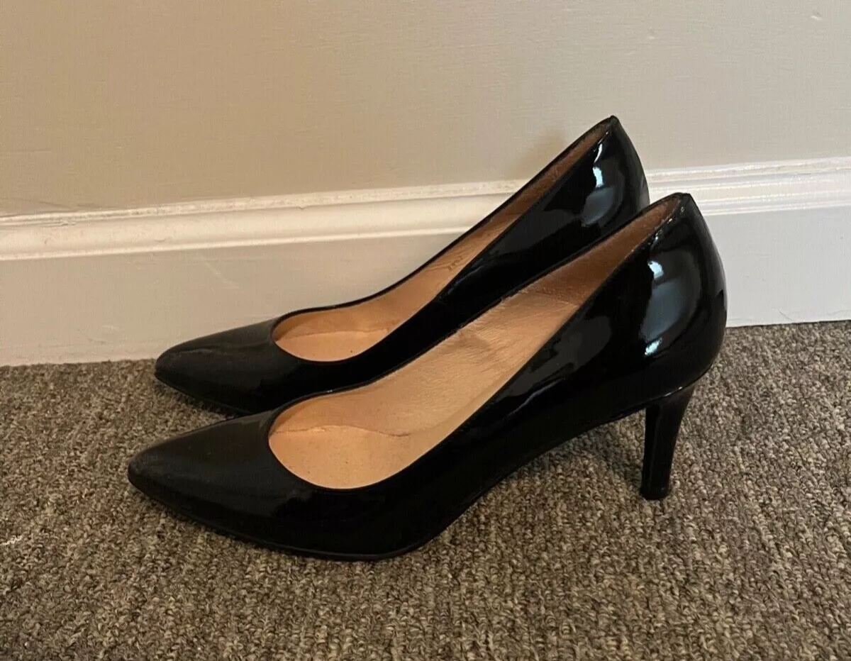Elegant black patent leather French Sole NY heels 2.5 inch eBay
