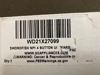 OEM GE Configured UI Control Board WD21X27099