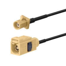 Car In-Dash Head Unit Bluetooth Antenna Extension Cable Fakra I Beige Pigtail 5m