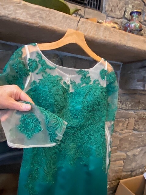 JJs House Bridesmaid/Evening Dress SatinLace Emerald Green sz.6  MermaidHollywood | eBay