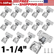 1-1/4" Overlay Soft Close Face Frame Kitchen Cabinet Hinges Nickel Finish LOT