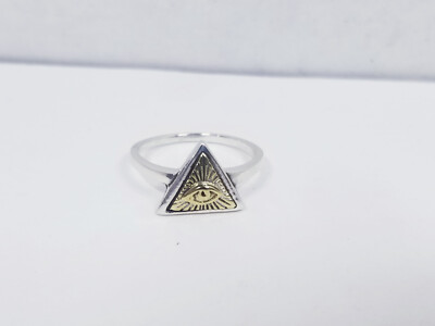 Good Vibrations Sterling Silver Eye of Providence Ring sz 6.5