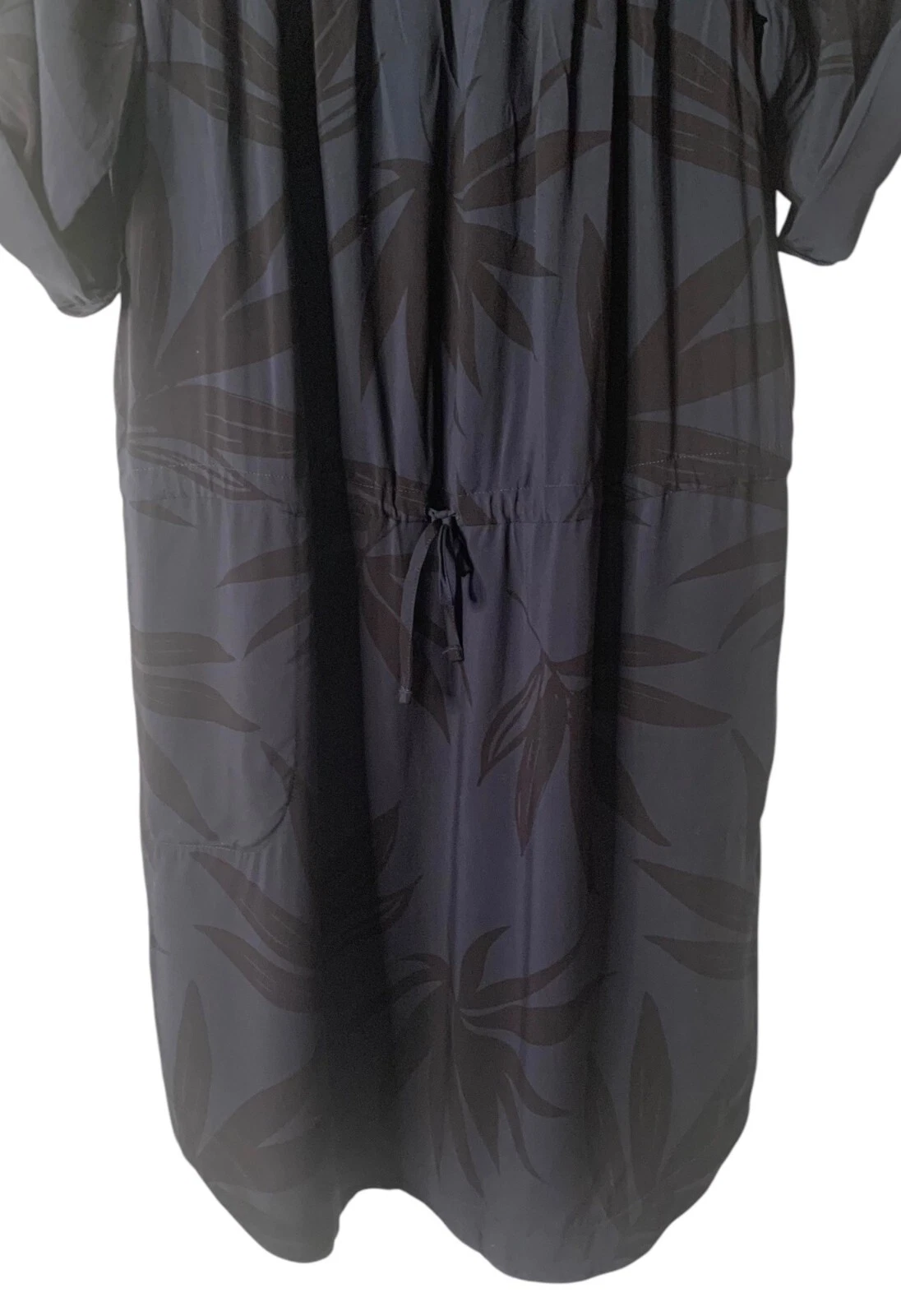 lole midnight black jamie leaf print off-the-shoulder 