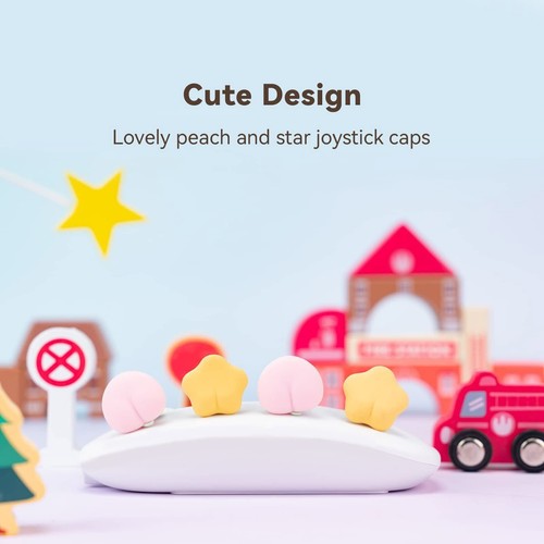 Thumb Grips Joysitck caps for Nintendo Switch / Lite / Oled Soft Peach Star 4PCS - Picture 3 of 8