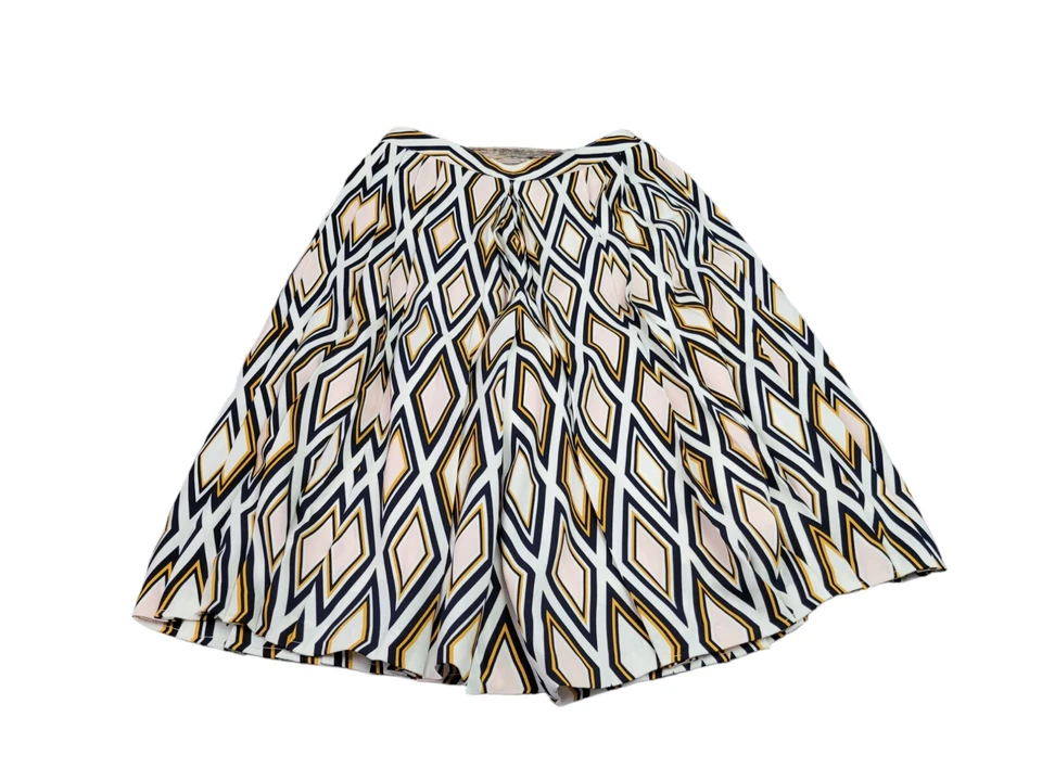 Culottes plisados Tory Burch Faye estampado de diamantes multicolor talla 4 venta al por menor $398 (H4 Foto 3 de 4