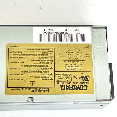 Compaq 308439-001 Power Supply Unit PSU PDP124P 185W SP/N 308617-001 - Picture 3 of 9