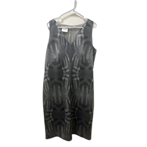 AKRIS Punto Dress Women's Size 14 Gray Black Office Workwear Cocktail Minimalist