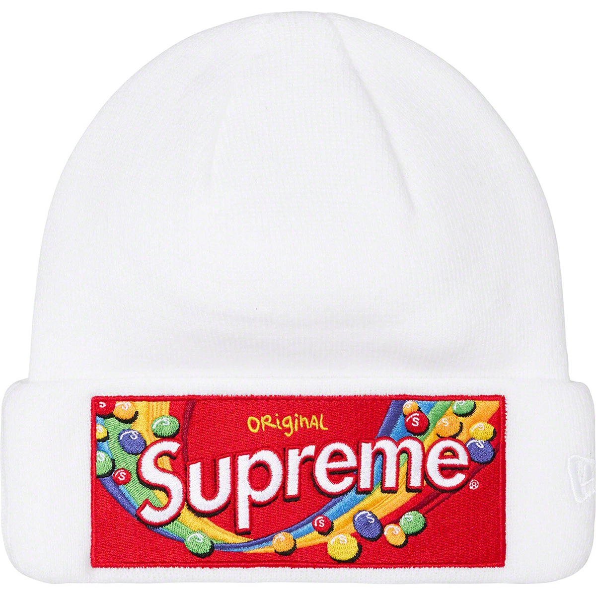 Supreme Skittles New Era Beanie Red