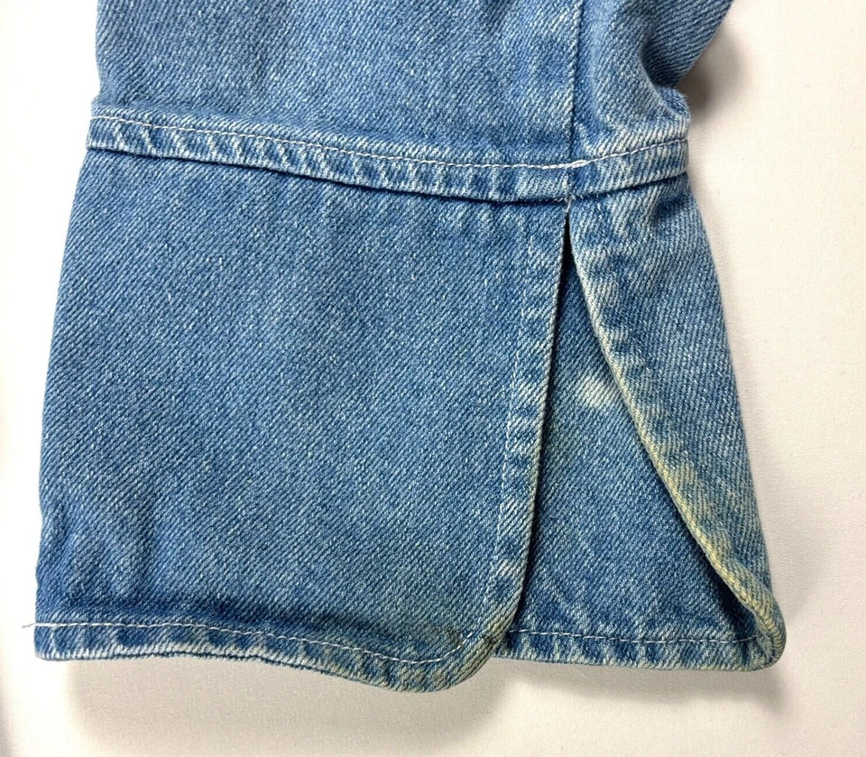 Vintage Food Network Womens Denim Chef Shirt Blue Jean Sz L Television Snap - Image 4 of 4