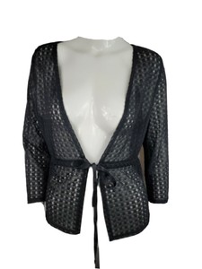 black loose knit cardigan