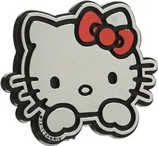 Hello Kitty Injection Molded Chrome Emblem For Cars Desks Walls Flat Surfaces